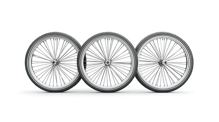 Naklejka premium A bicycle wheel isolated on a white background.