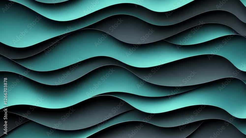 Aufkleber sculptural waves of textured teal and black fabric create a mesmerizing visual delight in this innov