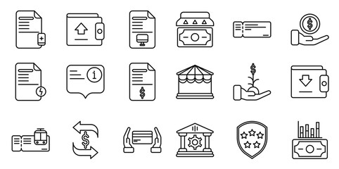 Set of finance and business icons . Editable