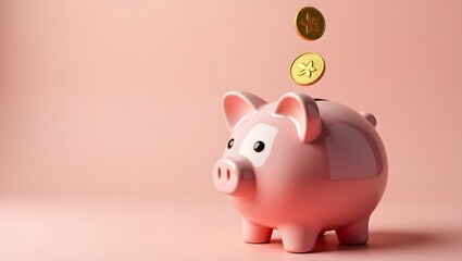 piggy bank and star coins