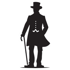 Traditional Leprechaun silhouette embodying Celtic spirit - Leprechaun illustration - Leprechaun vector - mythical creature silhouette
