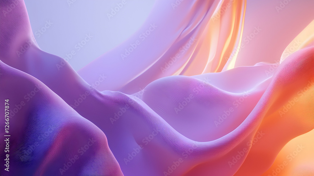 Poster abstract soft cloth waves with gradient lighting and subtle texture