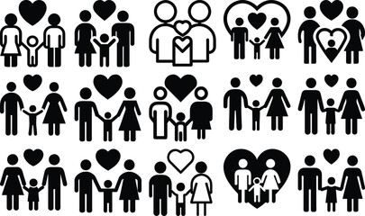 Family love solid icon