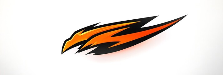 Obraz premium Bold sports logo featuring neon orange and black gradients in a sharp energetic design on white