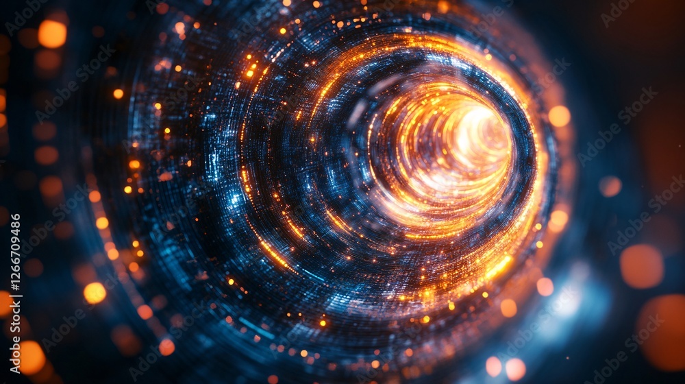 Aufkleber a mesmerizing swirl of light and energy, creating a tunnel effect with vibrant colors, suggesting mo