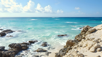 Obraz premium Ocean Breeze – A mix of pale turquoise and sky blue, evoking the fresh sea air.