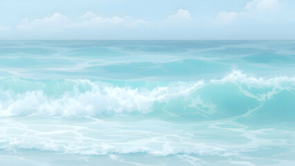 Obraz premium Ocean Breeze – A mix of pale turquoise and sky blue, evoking the fresh sea air.