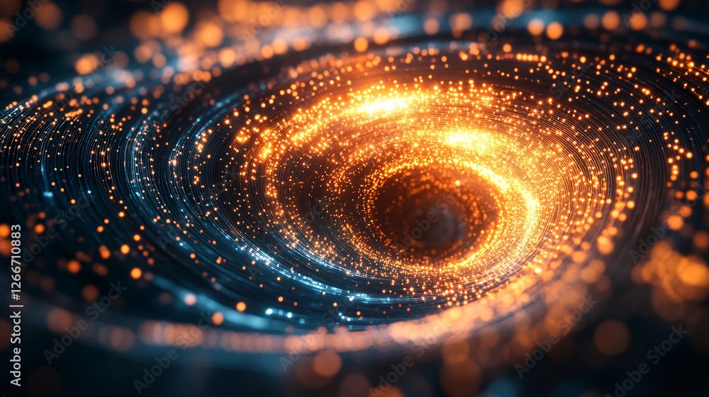 Aufkleber a swirling cosmic vortex filled with luminous particles, creating a mesmerizing and vibrant display 