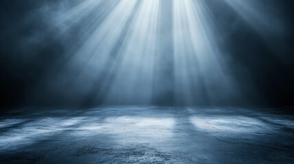 Obraz premium Dramatic Light Rays Illuminating Dark Empty Space Background