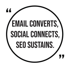 Email converts, social connects, seo sustains, marketing strategy, inspirational design quote, motivational quotes, typography illustration lettering quotes