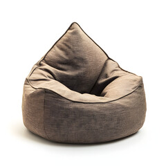 A modern bean bag chair with a teardrop shape,isolated on a white background.
