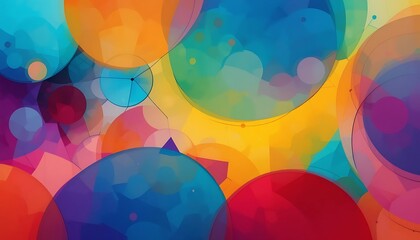 Obraz premium Energetic Spheres, An Abstract Composition with Colorful Overlapping Circles
