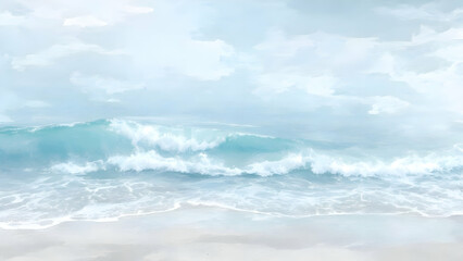 Fototapeta premium Ocean Breeze – A mix of pale turquoise and sky blue, evoking the fresh sea air.