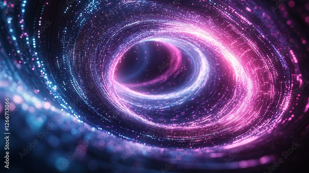 Aufkleber a swirling vortex of vibrant blue and pink lights, creating a mesmerizing cosmic effect, suggesting 