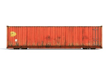 Obraz premium Red cargo container isolated on white background