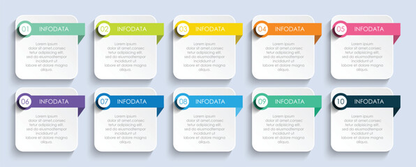 Infographic template 10 option process or step for business	