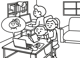 Kid learning at home 