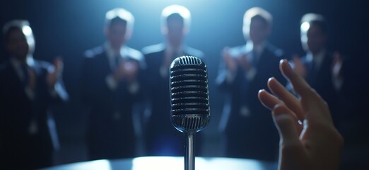 Speaker Addresses Appreciative Audience at Conference, Delivering Powerful Message Inspiringly