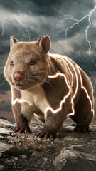 Fototapeta premium Powerful Lightening Animals - Background Backing Picture Art Image Illustration