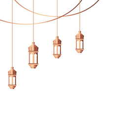 Obraz premium Elegant Hanging Lanterns Graphic Design