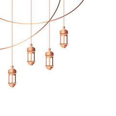 Obraz premium Elegant Hanging Lanterns Graphic Design