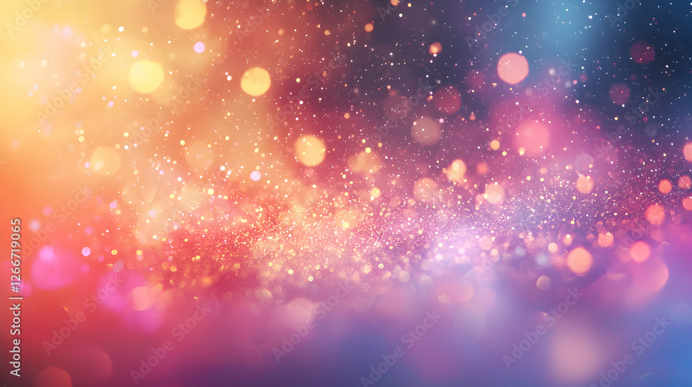 Poster abstract sparkling light burst background with bokeh and glitter effect