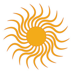 Stylized sun with wavy, radiating lines