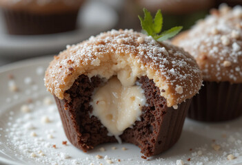 chocolate muffin on a plate