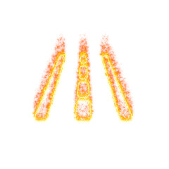 Burning icon road on transparent background. Flames and small fire