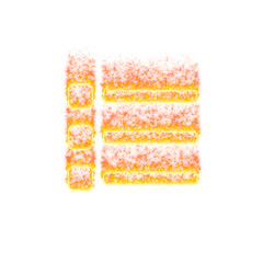 Burning icon list on transparent background. Flames and small fire