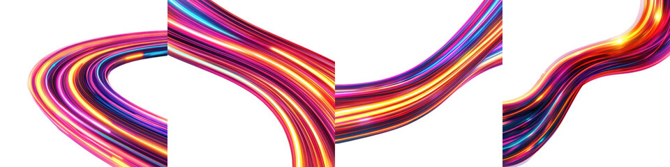 Naklejka premium Captivating digital abstract featuring fluid dynamic curves and swirls in a vibrant palette of colors showcasing a mesmerizing sense of movement energy and visual depth This modern