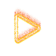Burning icon play on transparent background. Flames and small fire