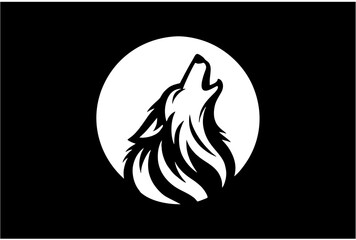 Majestic Wolf Silhouette: Bold Howling Wolf Design for Leadership & Freedom