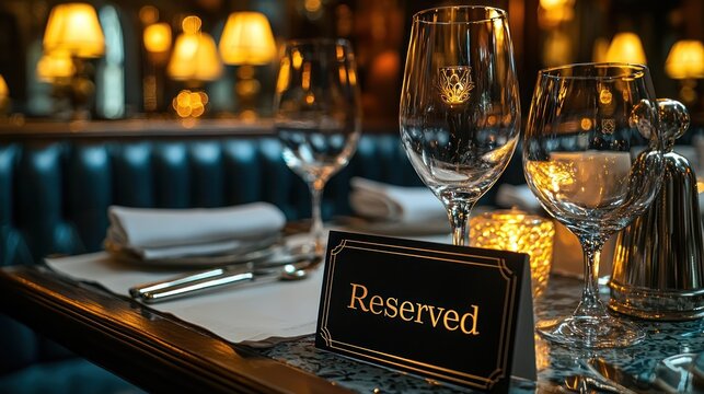 Reserved Table in Elegant Restaurant Setting