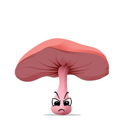 angry mushroom mascot illustration for design. cute and playful concept.  wild, food, nature, forest, edible, and fungi themes