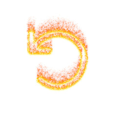 Burning icon undo on transparent background. Flames and small fire