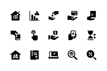Minimalist business icons for company use
