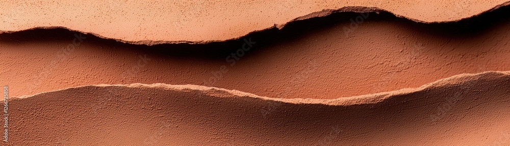 Poster textured surface of orange clay with natural waves and curves for creative background and design use
