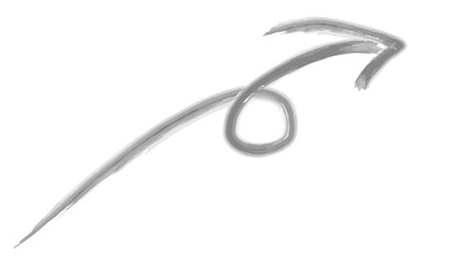 黒色のクルっと1回転矢印の水彩イラスト3