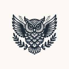 Vector ornamental Owl, ethnic zentangled mascot, amulet, mask of bird, patterned animal for adult anti stress coloring pages. Stylized face of a owl in the style of Zen tangle. Wisdom Icon logo