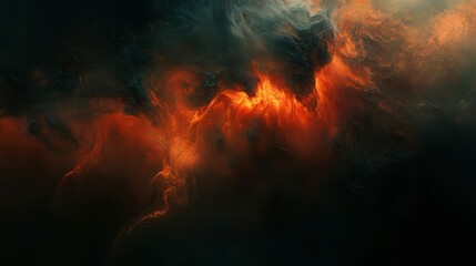 Fototapeta premium Dramatic Abstract Background with Fiery Orange and Dark Elements