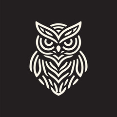 Vector ornamental Owl, ethnic zentangled mascot, amulet, mask of bird, patterned animal for adult anti stress coloring pages. Stylized face of a owl in the style of Zen tangle. Wisdom Icon logo