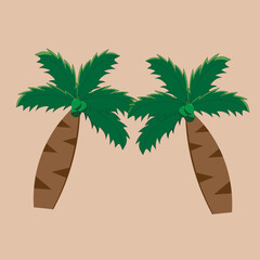 Cute Cartoon Coconut Tree Illustration