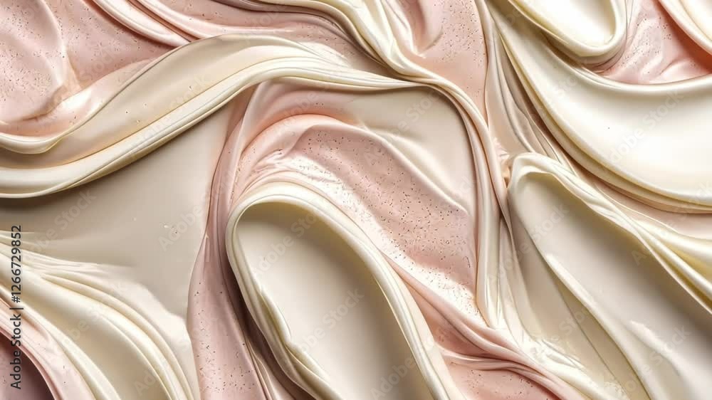Poster exploring the art of creamy textures and soothing colors in a delicate composition of blend and flow