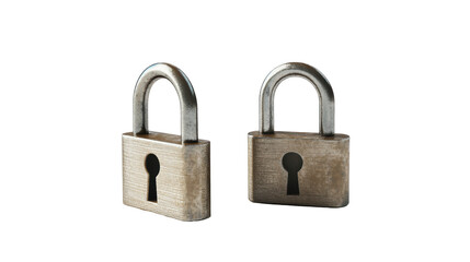 Naklejka premium Isolated Antiqued Padlocks Reflecting Traditional Security