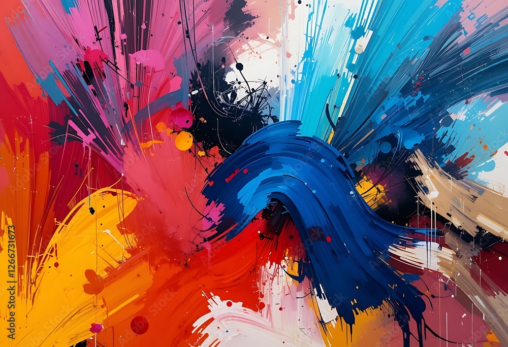 Poster dynamic expression, an abstract symphony of color and energy flow