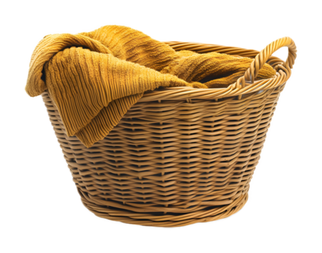 Laundry basket on a transparent background. isolated background.