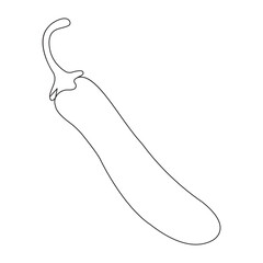 Single Chili Pepper Line Art Drawing