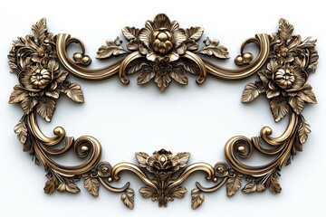 Decorative vintage border frame framing element on white background