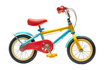A small colorful children's bike Isolated on white background.